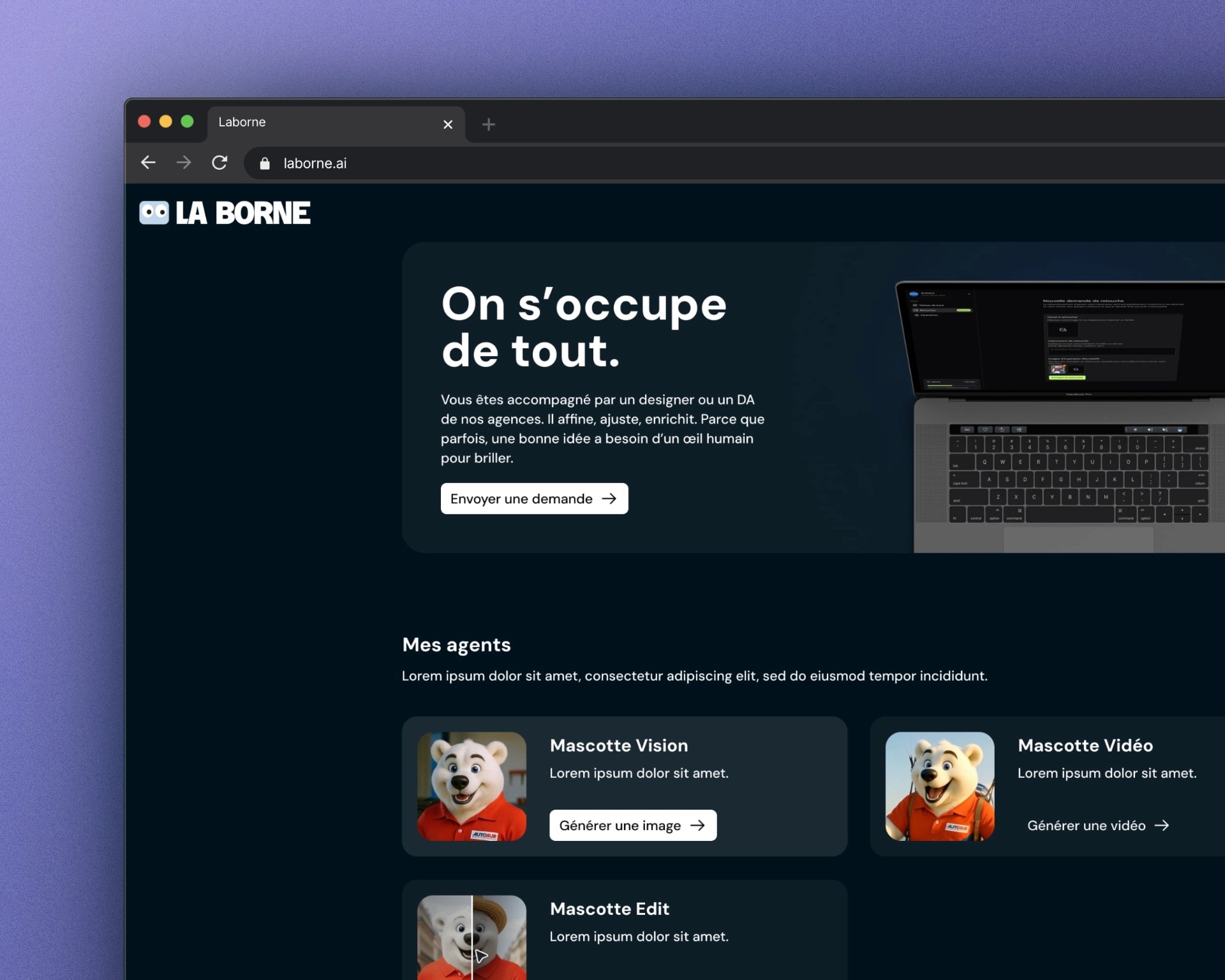 Aperçu du projet La borne